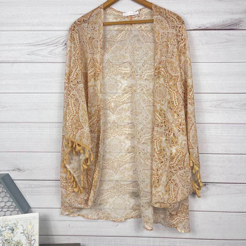 Womens Ces‎ Femme Paisley Print Kimono Size Small